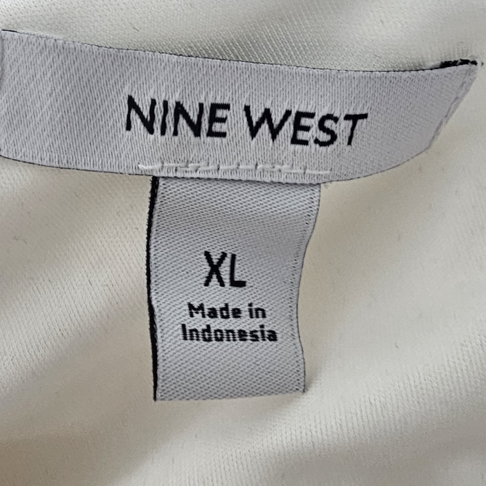 Nine West. One Shoulder Tie Waist Peplum Top. Size XL. White. NWT. - Picture 5 of 9